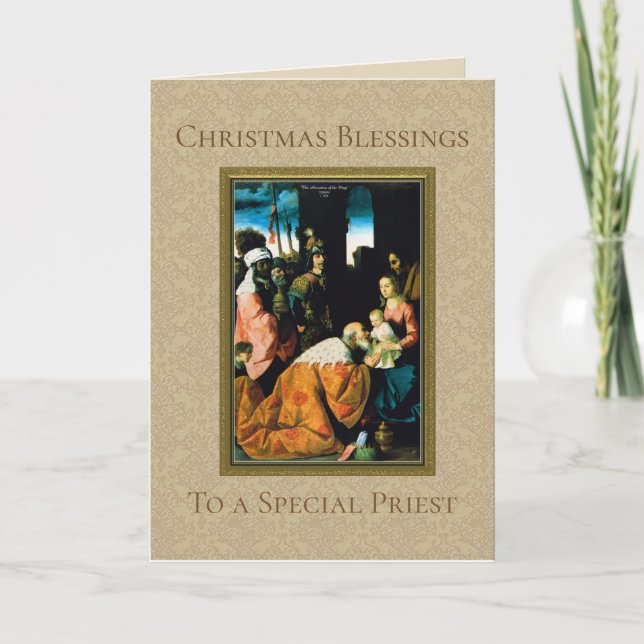 Tarjeta Festiva Adoración de la Epifanía de los Navidades Magi (Anverso)