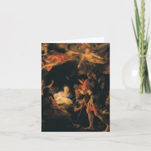 Tarjeta Festiva Adoración de los ángeles de los pastores w