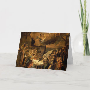 Tarjeta Festiva Adoración de los Navidades del Bella Artes de Past
