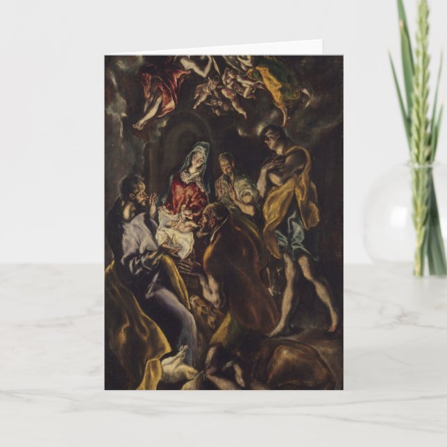 Tarjeta Festiva Adoración de los pastores (Anverso)