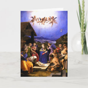 Tarjeta Festiva Adoración de los pastores - Bronzino - italiano