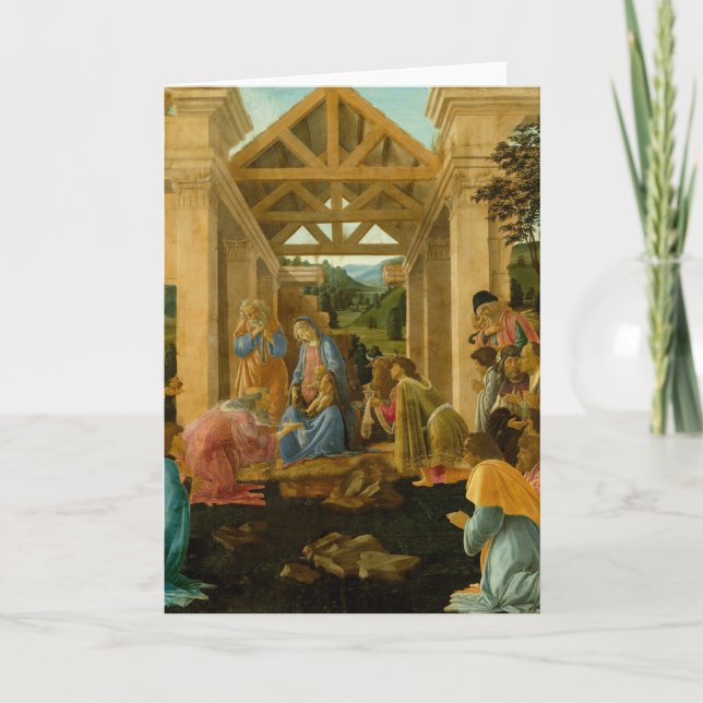 Tarjeta Festiva Adoración de unos de los reyes magos (Anverso)