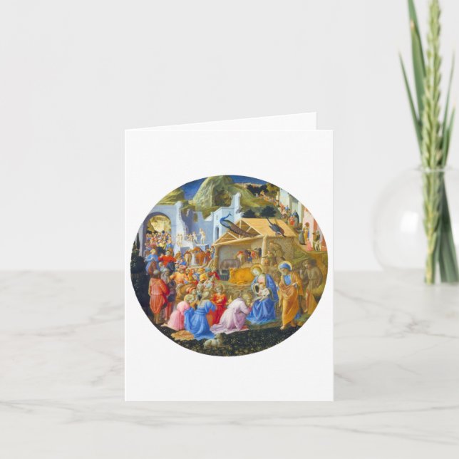 TARJETA FESTIVA ADORACIÓN DE UNOS DE LOS REYES MAGOS (Anverso)