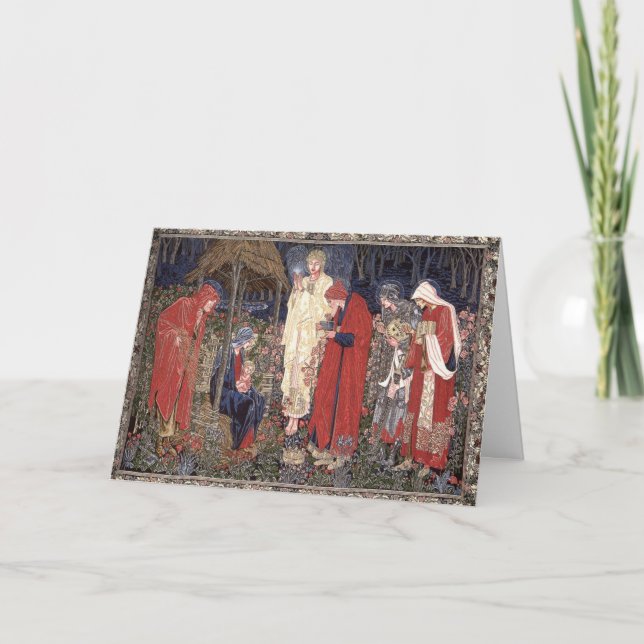 Tarjeta Festiva Adoración de unos de los reyes magos (Anverso)