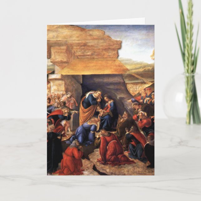 Tarjeta Festiva Adoración del Magi - Botticelli (Anverso)