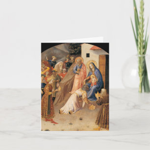 Tarjeta Festiva Adoración del Magi por Fra Angelico 1423