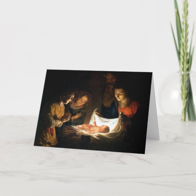 Tarjeta Festiva Adoración del Niño Jesús - Honorífico (Anverso)