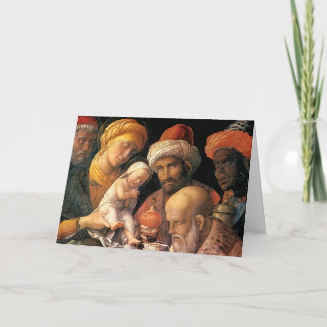 Tarjeta Festiva Adoración Mantegna del Magi (Anverso)