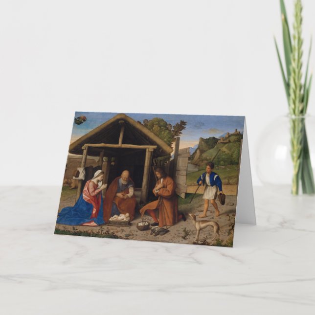 Tarjeta Festiva Adorando Pastores (Anverso)