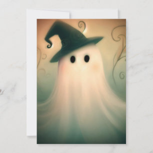 Tarjeta Festiva Adorno caprichoso de Halloween/Fantasma/Otoño