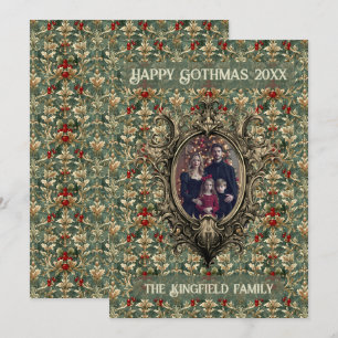 Tarjeta Festiva Adorno de familia de Berry de invierno victoriano