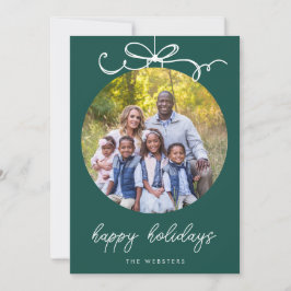 Tarjeta Festiva Adorno de lazo caprichoso Jade Verde Foto