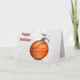 Tarjeta Festiva adorno de pelota de baloncesto Saludos de fiesta
