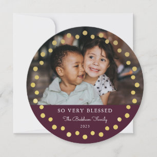 Tarjeta Festiva Adorno Fotorelieve con Motivo de Ciruelas en Punto