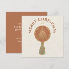 Tarjeta Festiva Adorno Navideño Boho Simple