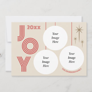 Tarjeta Festiva Adorno Navideño Religioso JOY Multi Foto