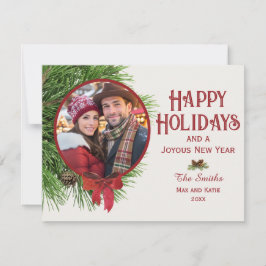 Tarjeta Festiva Adorno Plano de Felices Fiestas