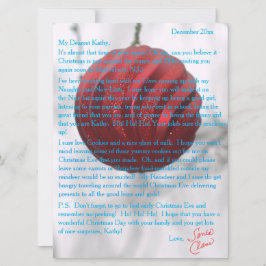 Tarjeta Festiva Adorno Rojo de Cartas de Papá Noel
