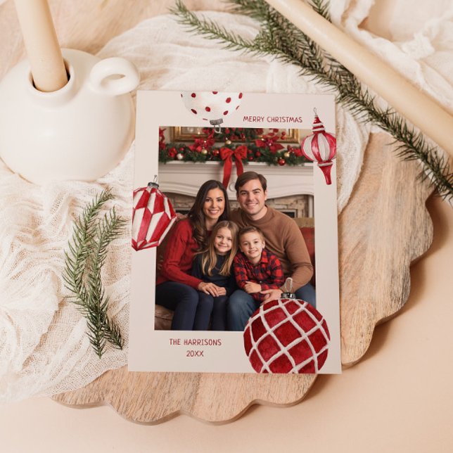 Tarjeta Festiva Adornos de Acuarela Foto (Subido por el creador)