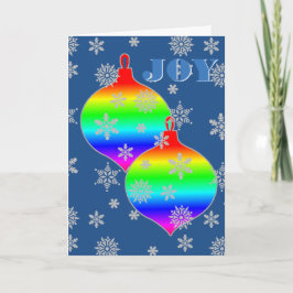 Tarjeta Festiva Adornos de bandera de arcoíris gradiente JOY