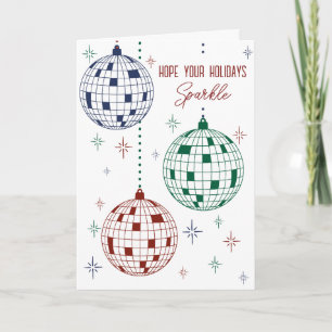 Tarjeta Festiva Adornos de bolas de discoteca Lindos contemporáneo