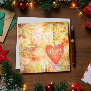 Tarjeta Festiva Adornos Navideños Alegres Hermosa Inspiración