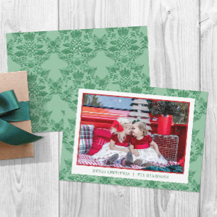 Tarjeta Festiva Adornos Navideños Festivos de Piña Foto