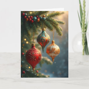Tarjeta Festiva Adornos Navideños Hermosos