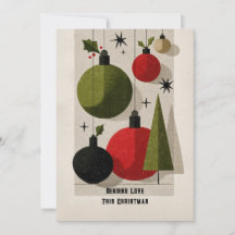 Adornos Navideños Modernos de Mitad de Siglo Retro