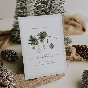 Tarjeta Festiva Adornos Neutros Acuarela