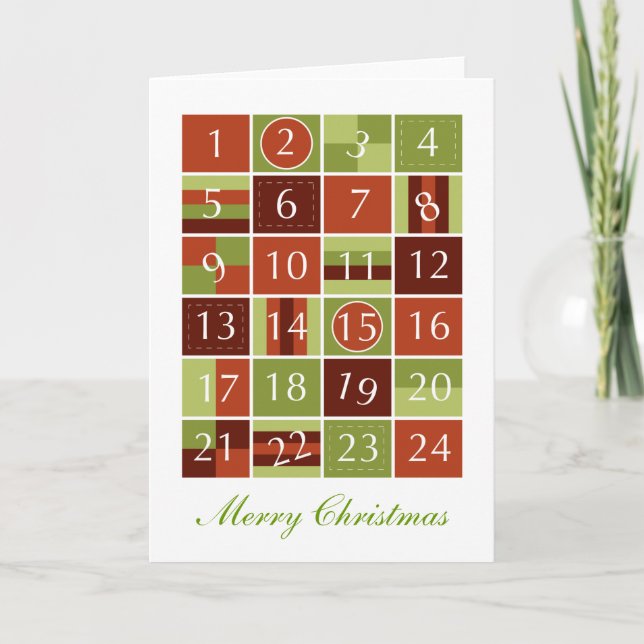Tarjeta Festiva Adviento Calendar (Anverso)