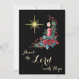Tarjeta Festiva Adviento Espera al Señor con Esperanza Estrella de