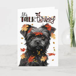 Tarjeta Festiva Affenpinscher Dog de Acción de Gracias hablemos de