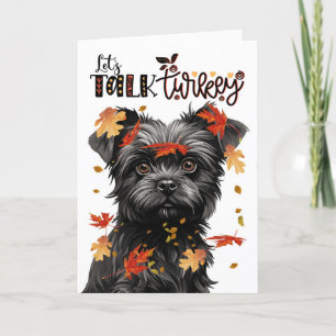 Tarjeta Festiva Affenpinscher Dog de Acción de Gracias hablemos de