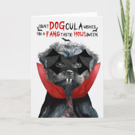 Tarjeta Festiva Affenpinscher Dog Funny Count DOGcula Halloween