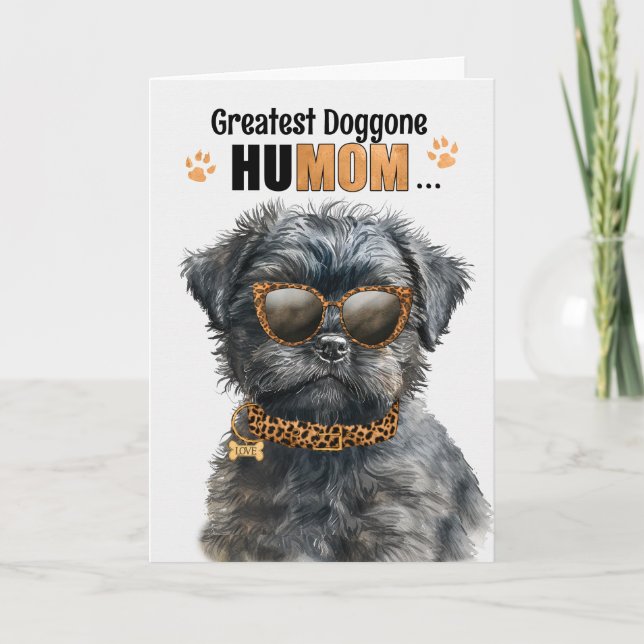 Tarjeta Festiva Affenpinscher Dog Mejor HuMOM Día de la Madre (Anverso)