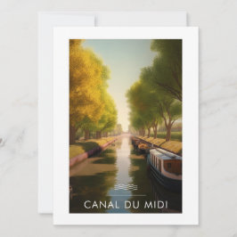 Tarjeta Festiva Affiche Canal du midi - France - illustration