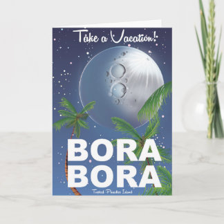 Tarjeta Festiva Afiche de Bora Bora Moon Travel