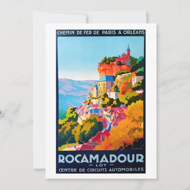 Tarjeta Festiva Afiche de época - Rocamadour (Anverso)