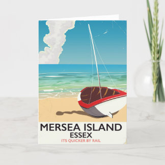Tarjeta Festiva Afiche de Essex Vintage de Mersea Island