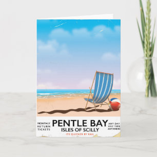 Tarjeta Festiva Afiche de las Islas Pentle Bay de Scilly