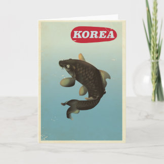 Tarjeta Festiva Afiche de viaje al estilo de Koi