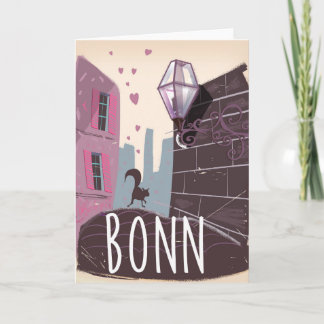 Tarjeta Festiva Afiche de viaje al estilo vintage de Bonn Alemania