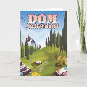 Tarjeta Festiva Afiche de viaje de Dom Suiza