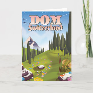 Tarjeta Festiva Afiche de viaje de Dom Suiza