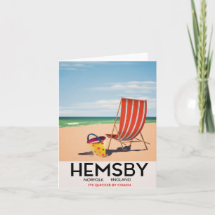 Tarjeta Festiva Afiche de viaje de Hemsby Norfolk