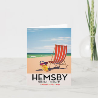 Tarjeta Festiva Afiche de viaje de Hemsby Norfolk