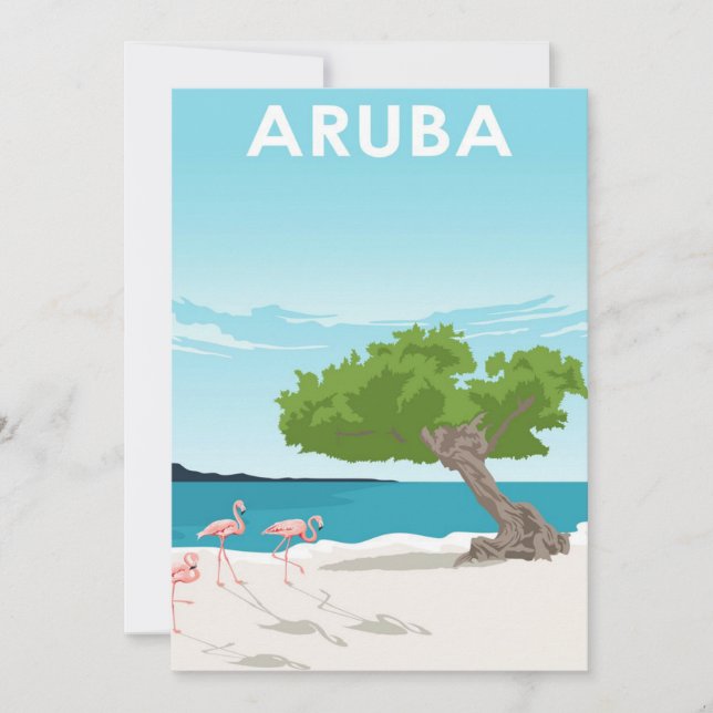 Tarjeta Festiva Afiche de viaje de la isla de Aruba (Anverso)