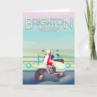 Tarjeta Festiva Afiche de viaje de la scooter de la unión Brighton