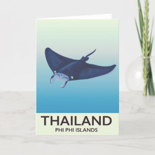 Tarjeta Festiva Afiche de viaje de las islas Phi Phi de Tailandia